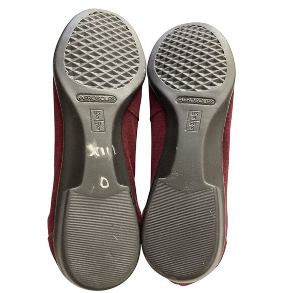 Aerosoles Womens size 8 Burgundy Suede Rhinestone Embellished  Flats shoes - Picture 7 of 8